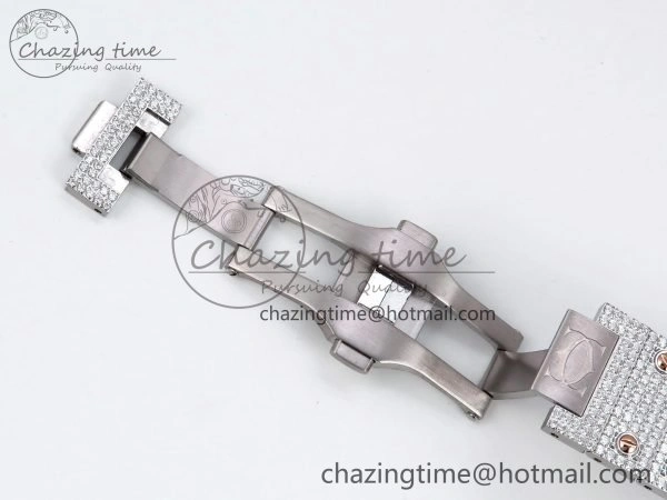 Santos De 40mm TWF 1:1 Best Edition RG Rainbow Dial 904L SS RG Case and Bracelet A2824
