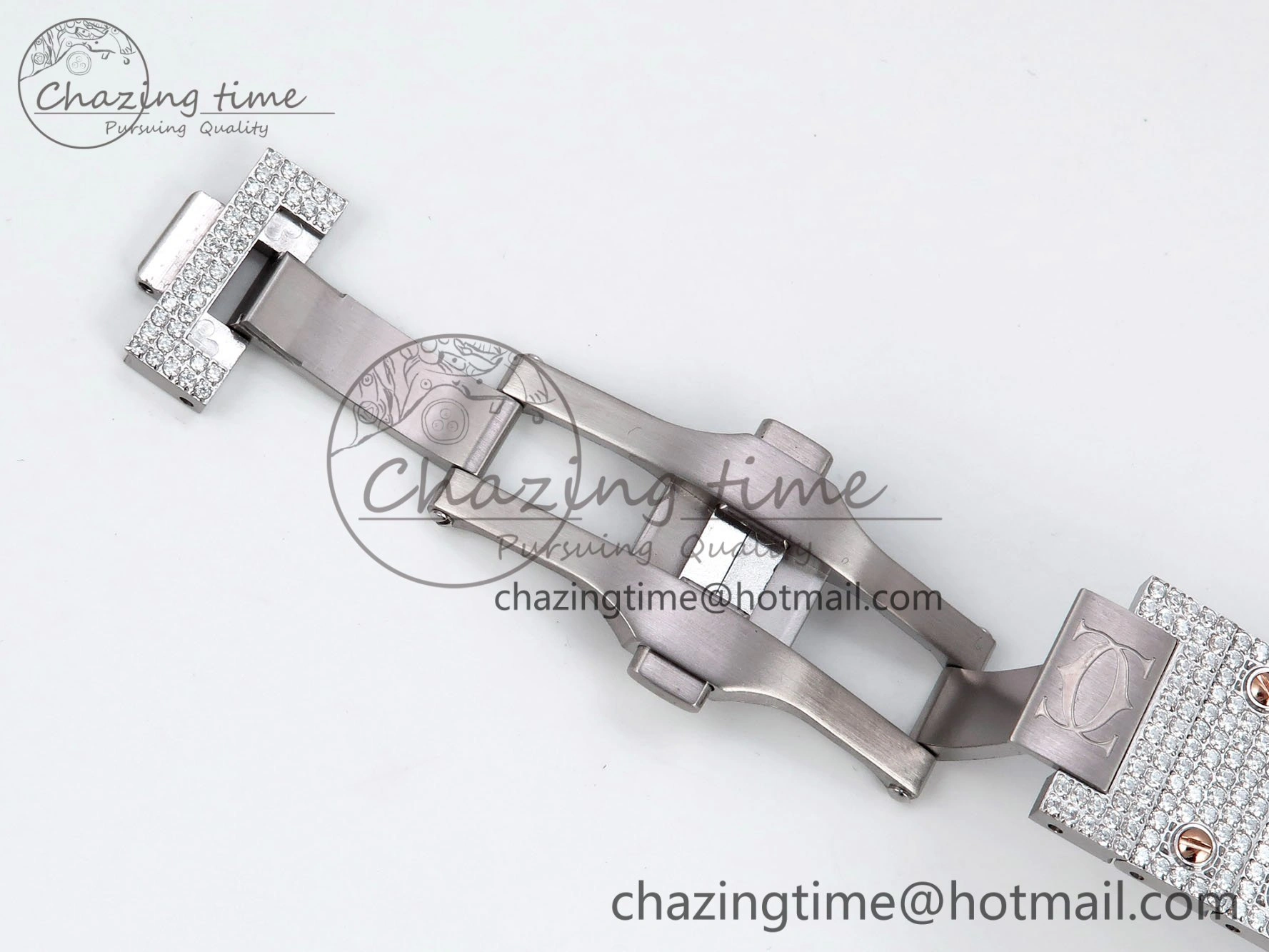 Santos De 40mm TWF 1:1 Best Edition RG Rainbow Dial 904L SS RG Case and Bracelet A2824
