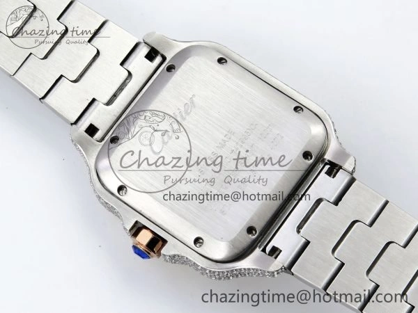 Santos De 40mm TWF 1:1 Best Edition RG Rainbow Dial 904L SS RG Case and Bracelet A2824