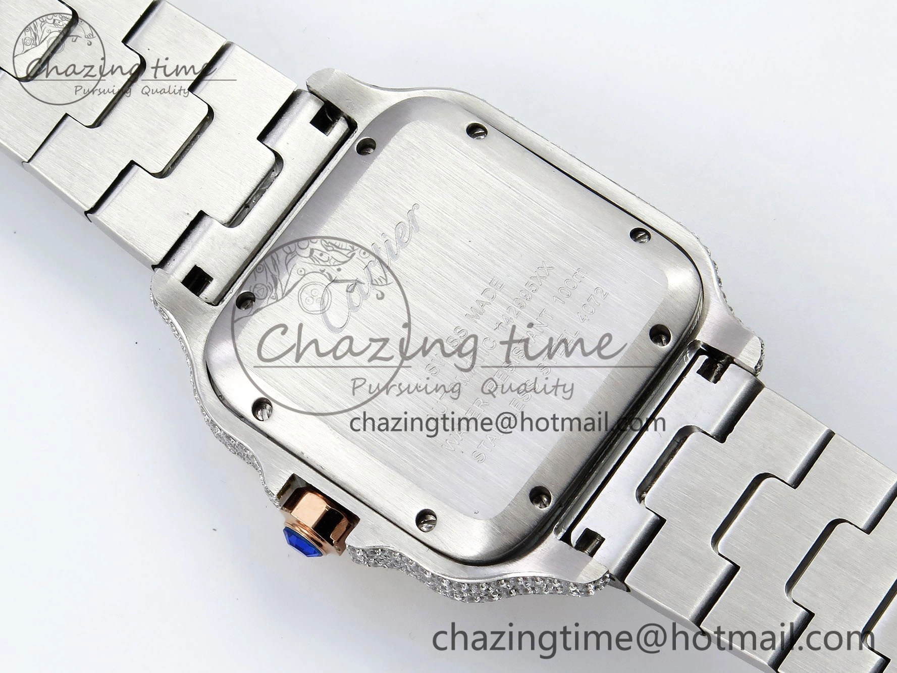 Santos De 40mm TWF 1:1 Best Edition RG Rainbow Dial 904L SS RG Case and Bracelet A2824