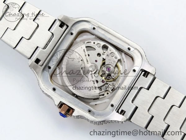Santos De 40mm TWF 1:1 Best Edition RG Rainbow Dial 904L SS RG Case and Bracelet A2824