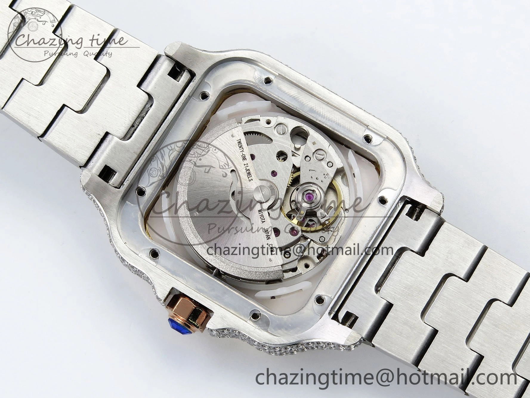 Santos De 40mm TWF 1:1 Best Edition RG Rainbow Dial 904L SS RG Case and Bracelet A2824