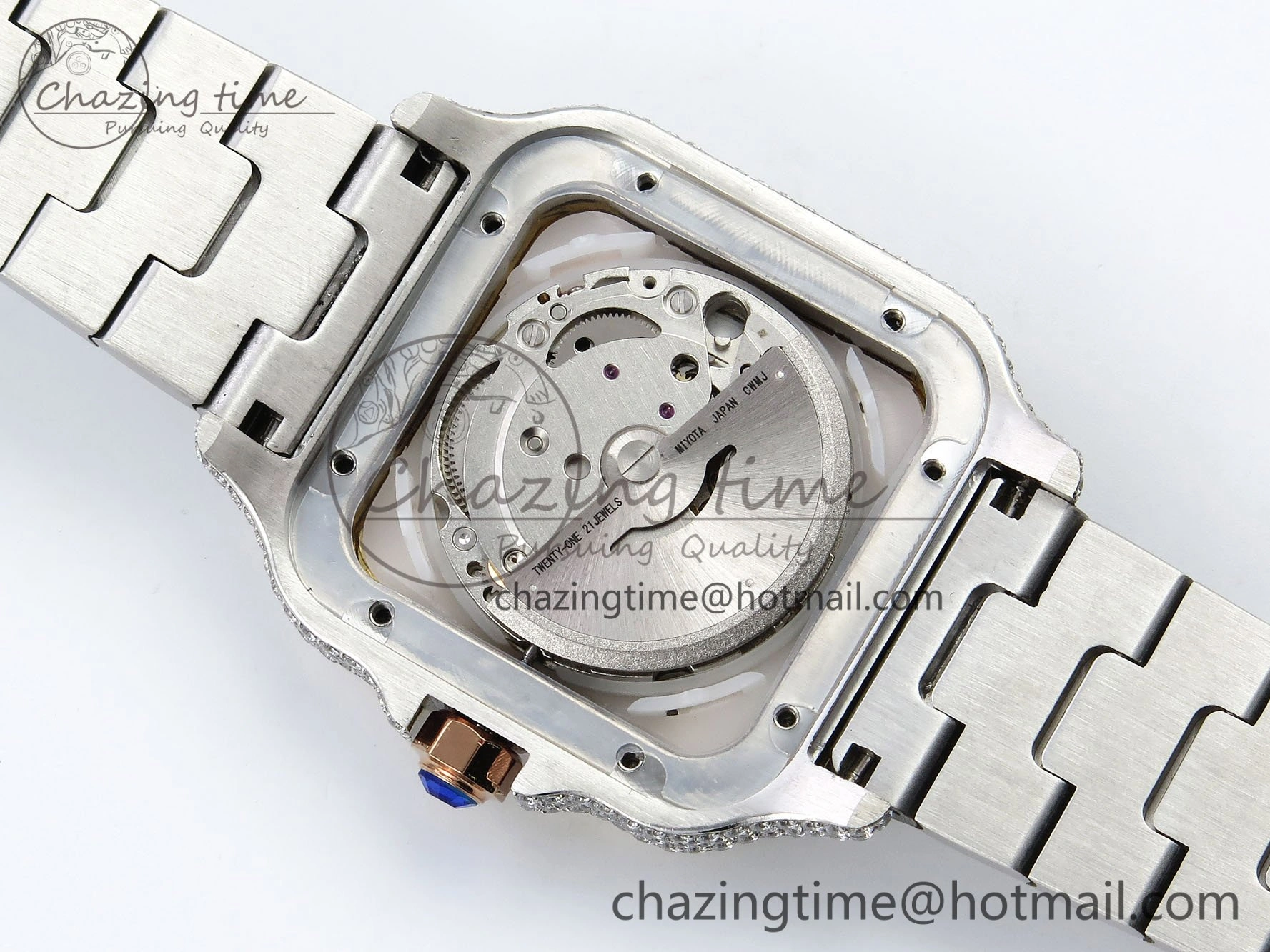 Santos De 40mm TWF 1:1 Best Edition RG Rainbow Dial 904L SS RG Case and Bracelet A2824
