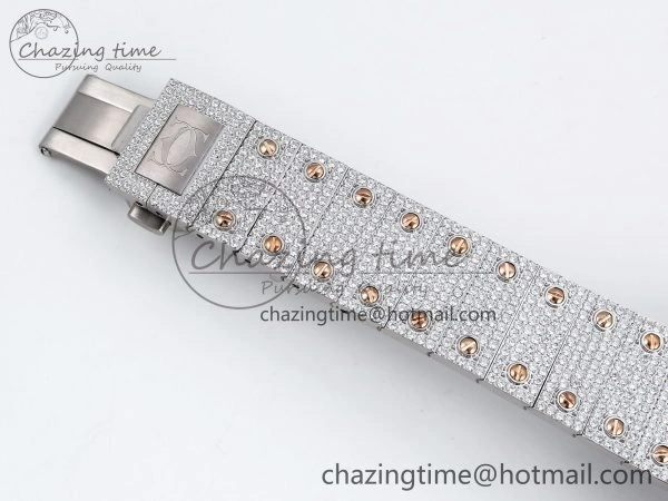 Santos De 40mm TWF 1:1 Best Edition RG Rainbow Dial 904L SS RG Case and Bracelet A2824