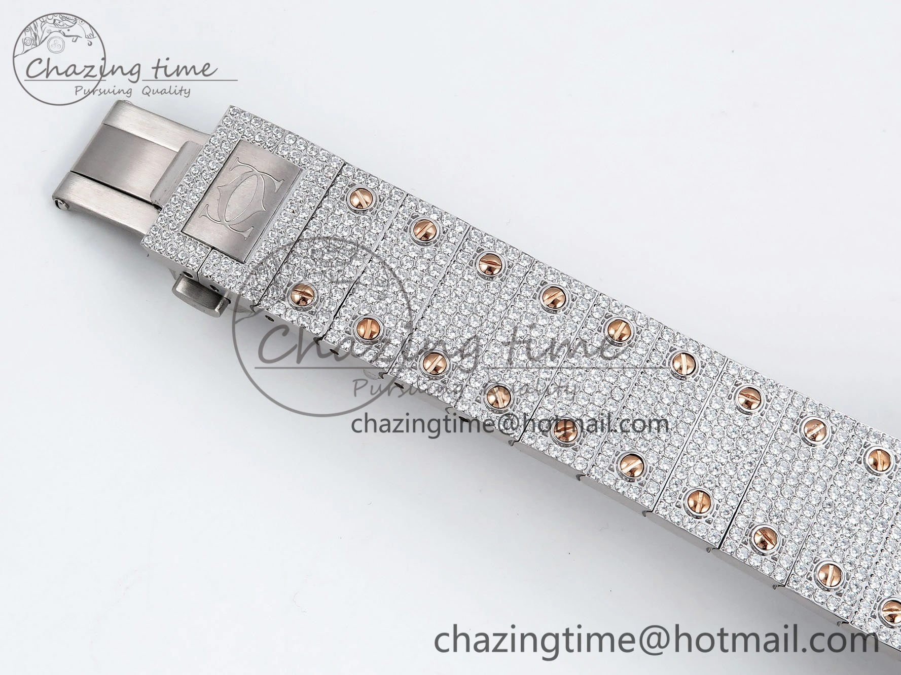 Santos De 40mm TWF 1:1 Best Edition RG Rainbow Dial 904L SS RG Case and Bracelet A2824