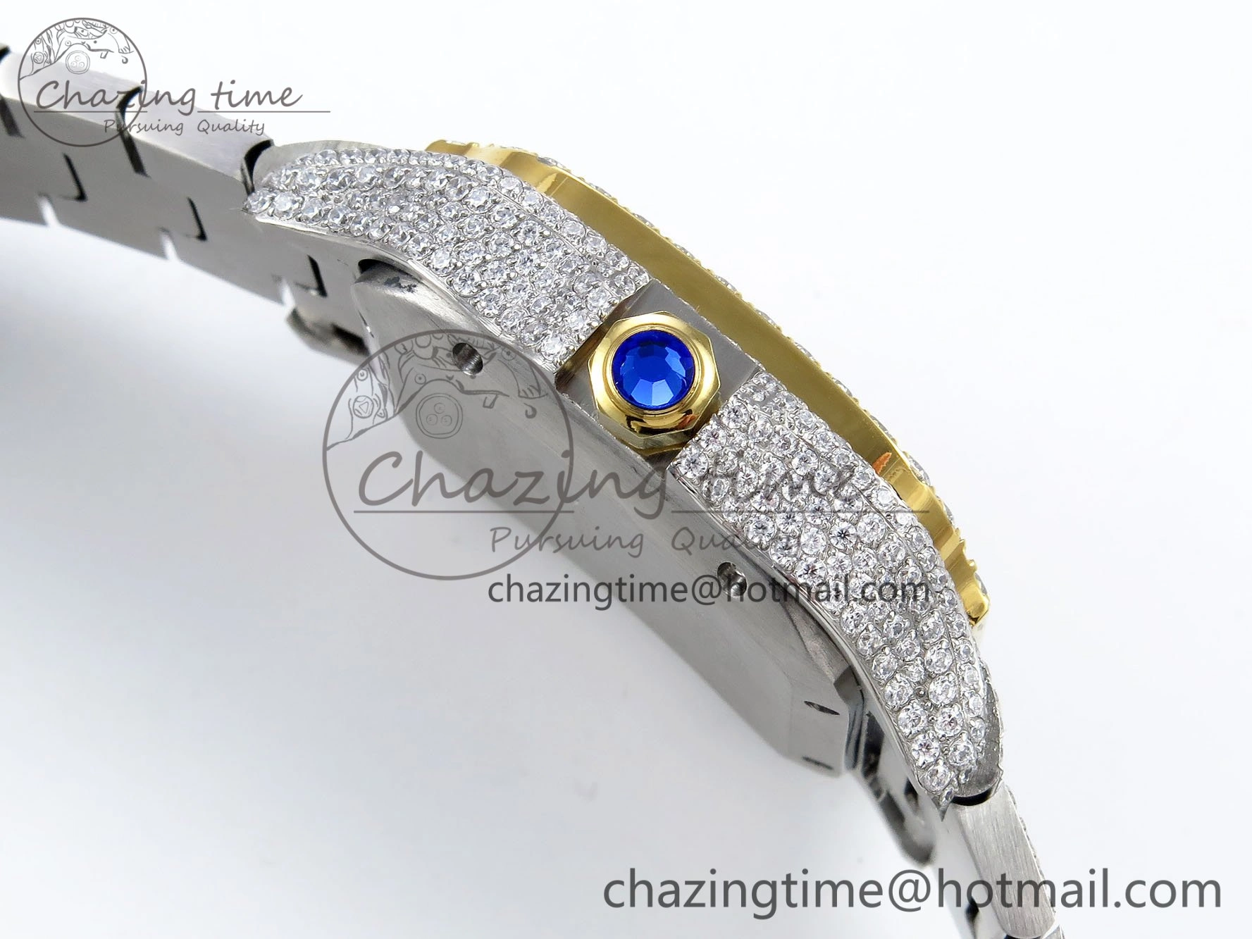Santos De 40mm TWF 1:1 Best Edition Rainbow Dial 904L SS YG Case and Bracelet A2824