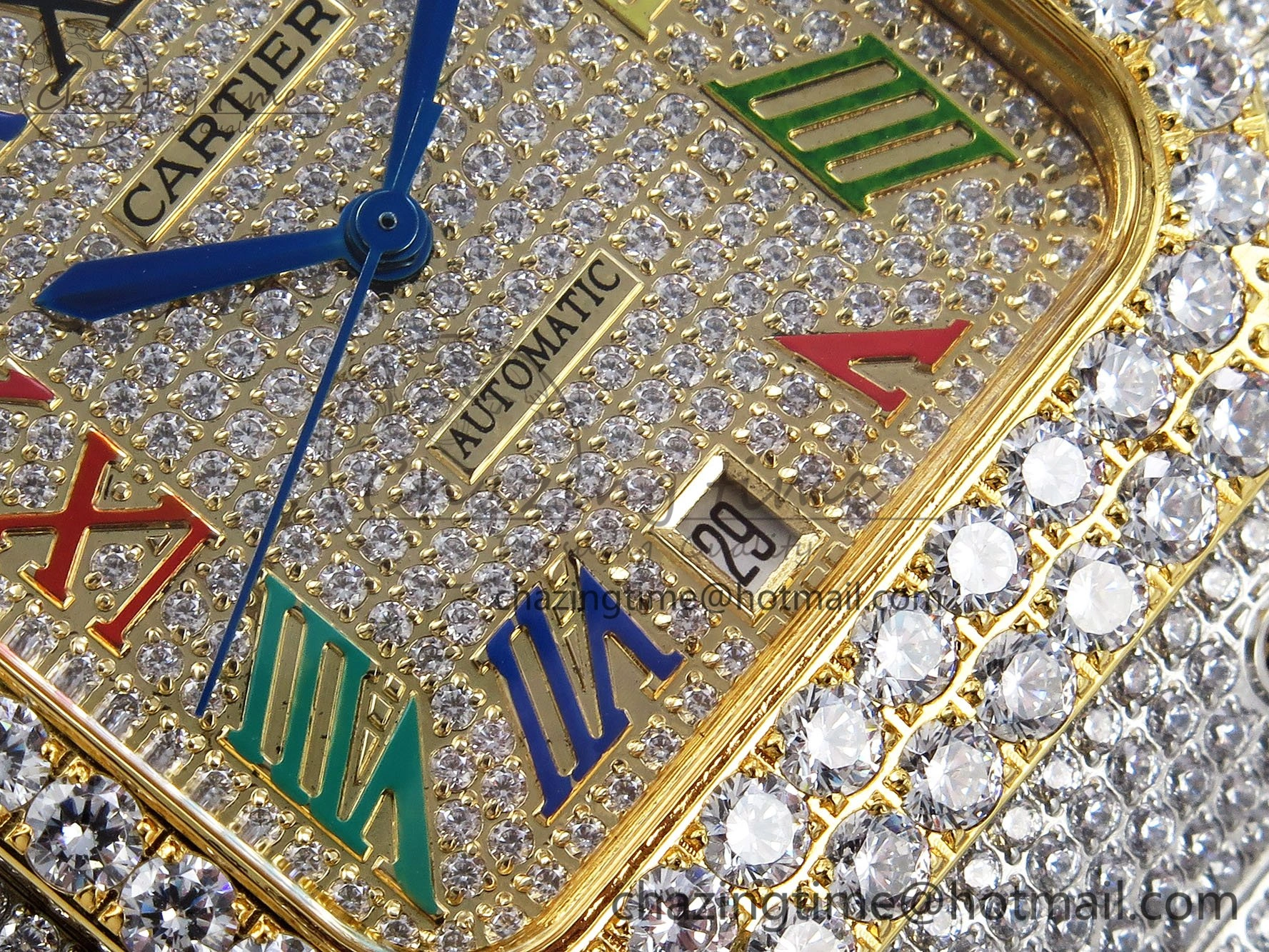 Santos De 40mm TWF 1:1 Best Edition Rainbow Dial 904L SS YG Case and Bracelet A2824