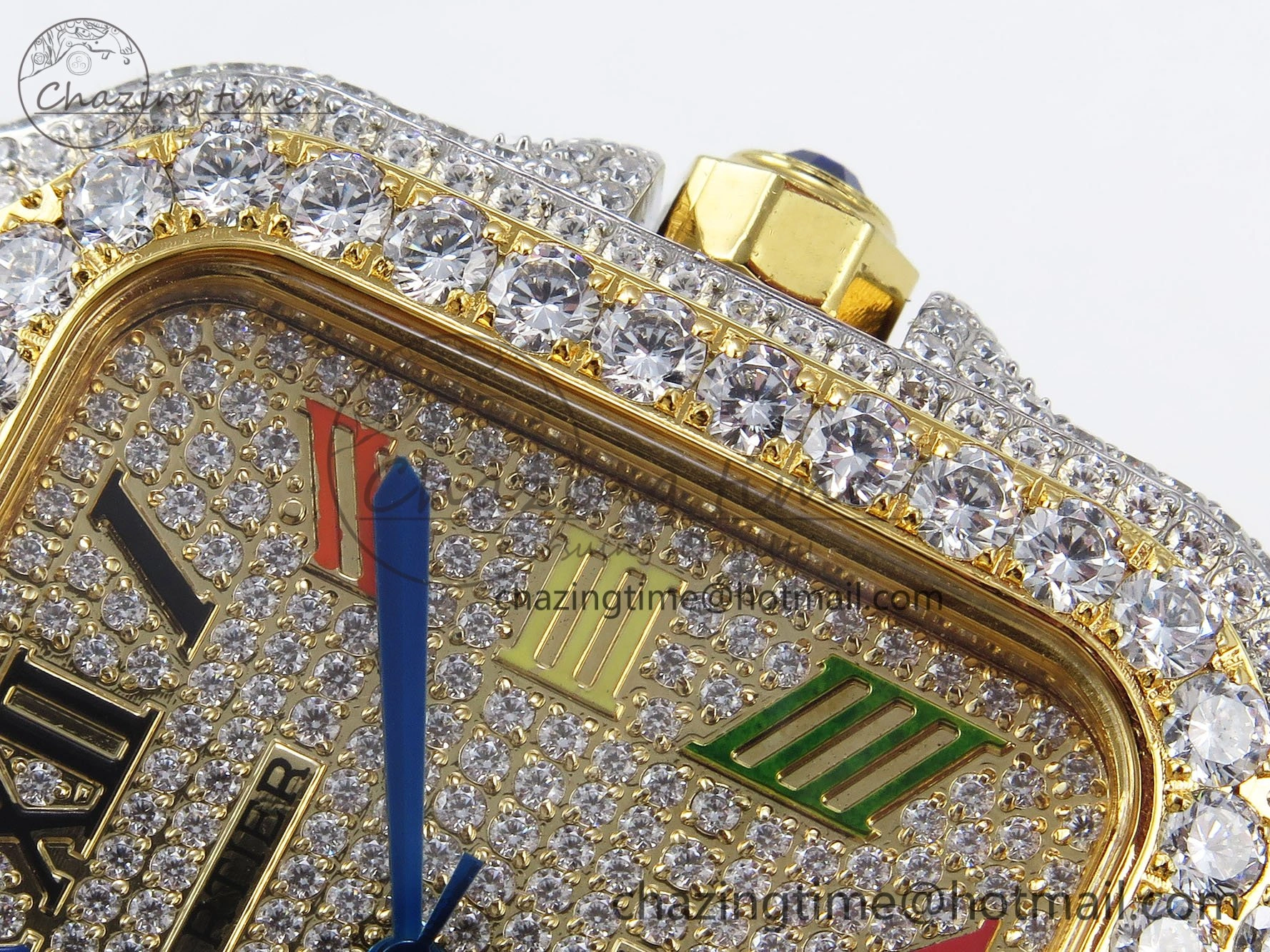 Santos De 40mm TWF 1:1 Best Edition Rainbow Dial 904L SS YG Case and Bracelet A2824