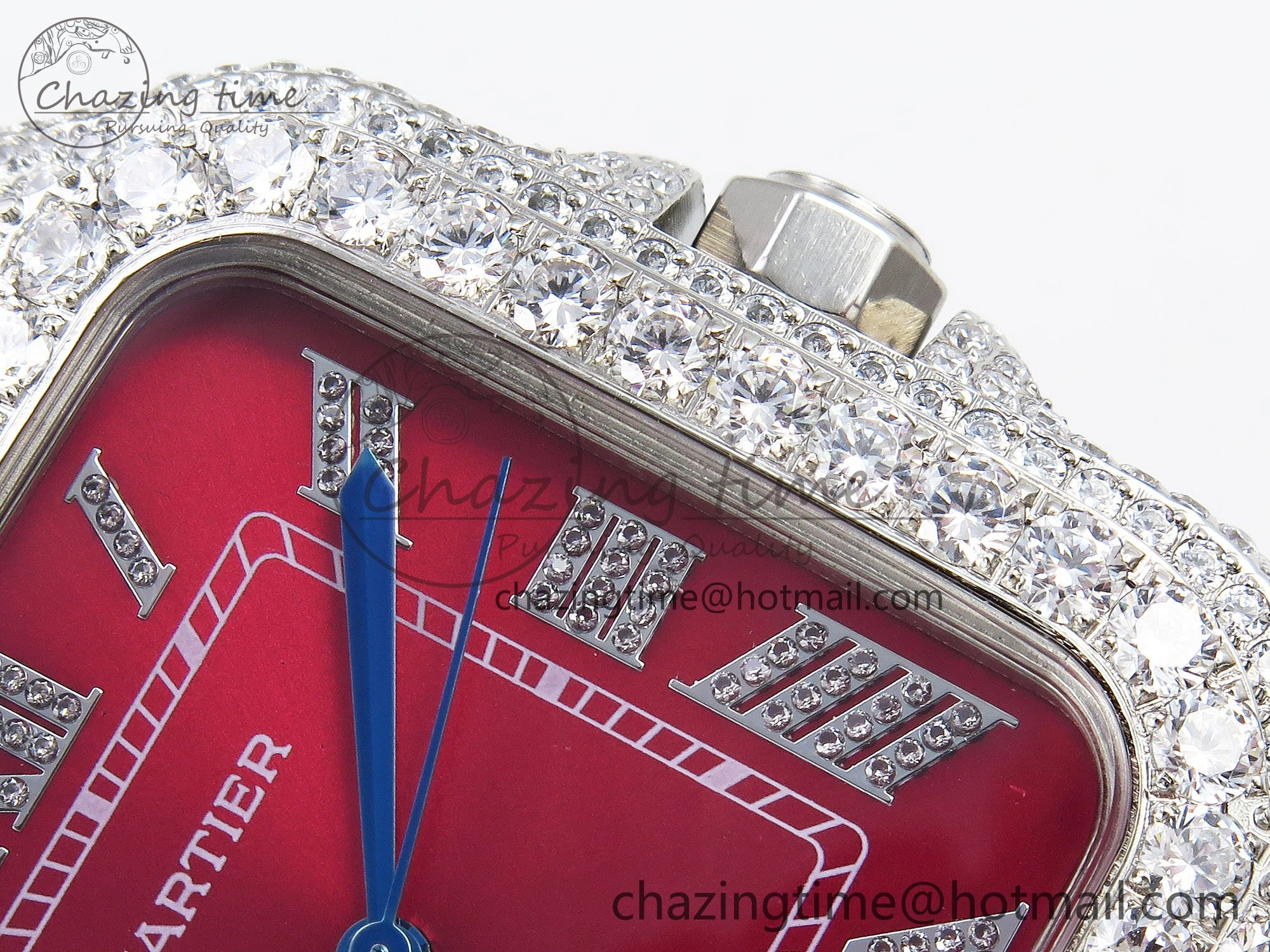 Santos De 40mm TWF 1:1 Best Edition Red Dial 904L SS Case and Bracelet A2824