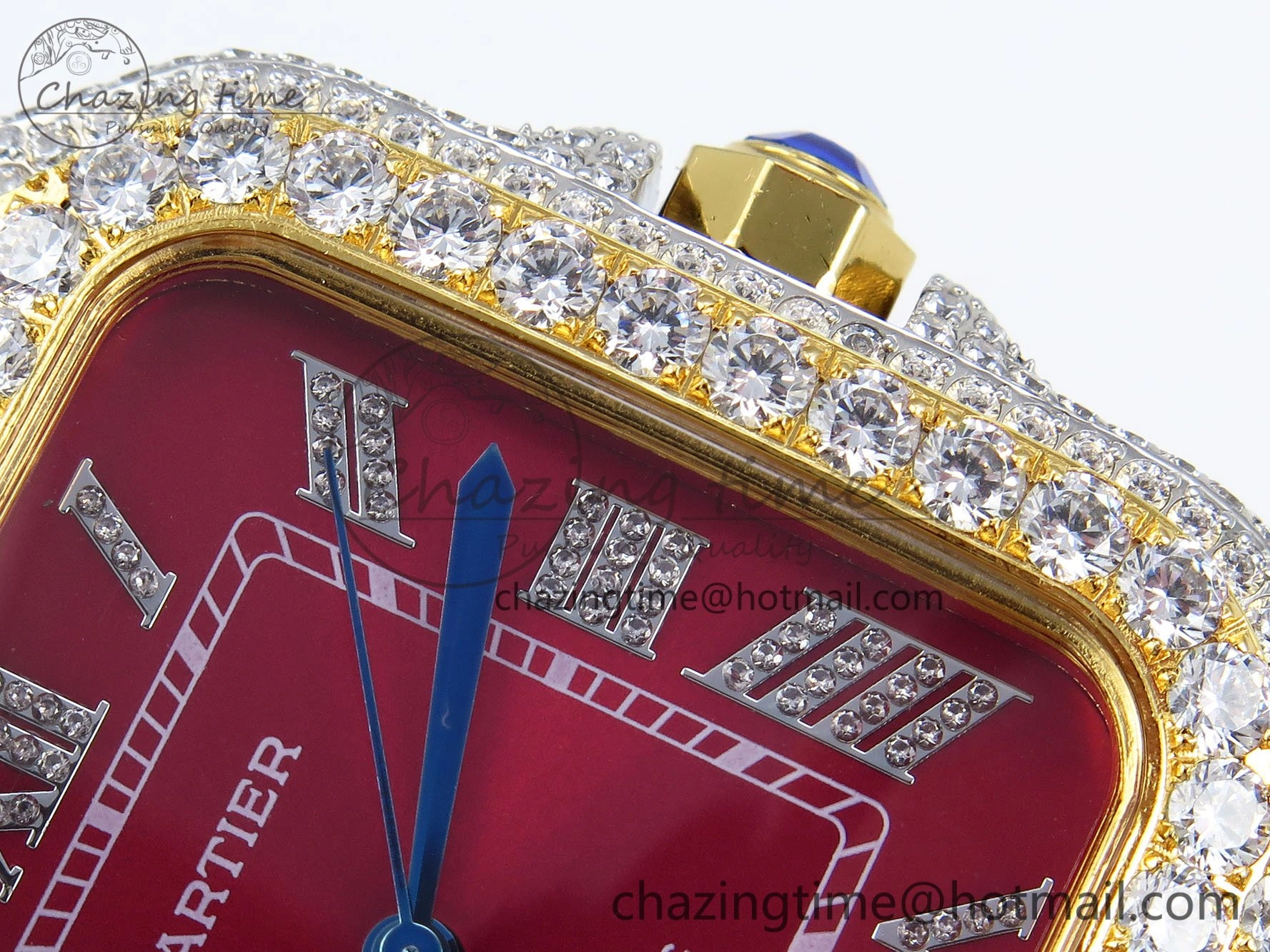 Santos De 40mm TWF 1:1 Best Edition Red Dial 904L SS YG Case and Bracelet A2824