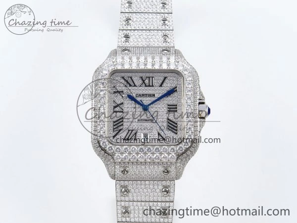 Santos De 40mm TWF 1:1 Best Edition SS Dial 904L SS Case and Bracelet A2824