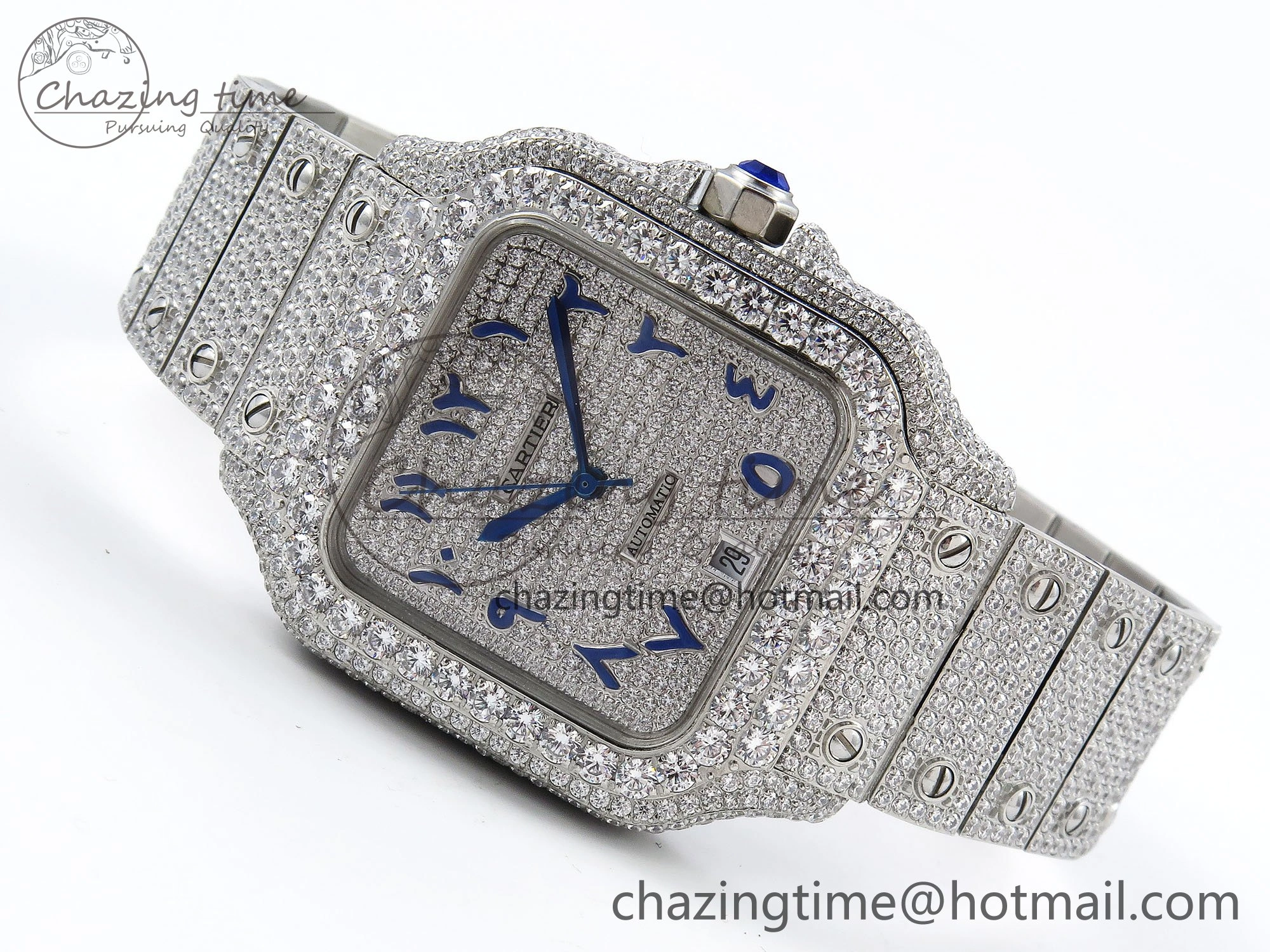Santos De 40mm TWF 1:1 Best Edition SS Dial 904L SS Case and Bracelet A2824