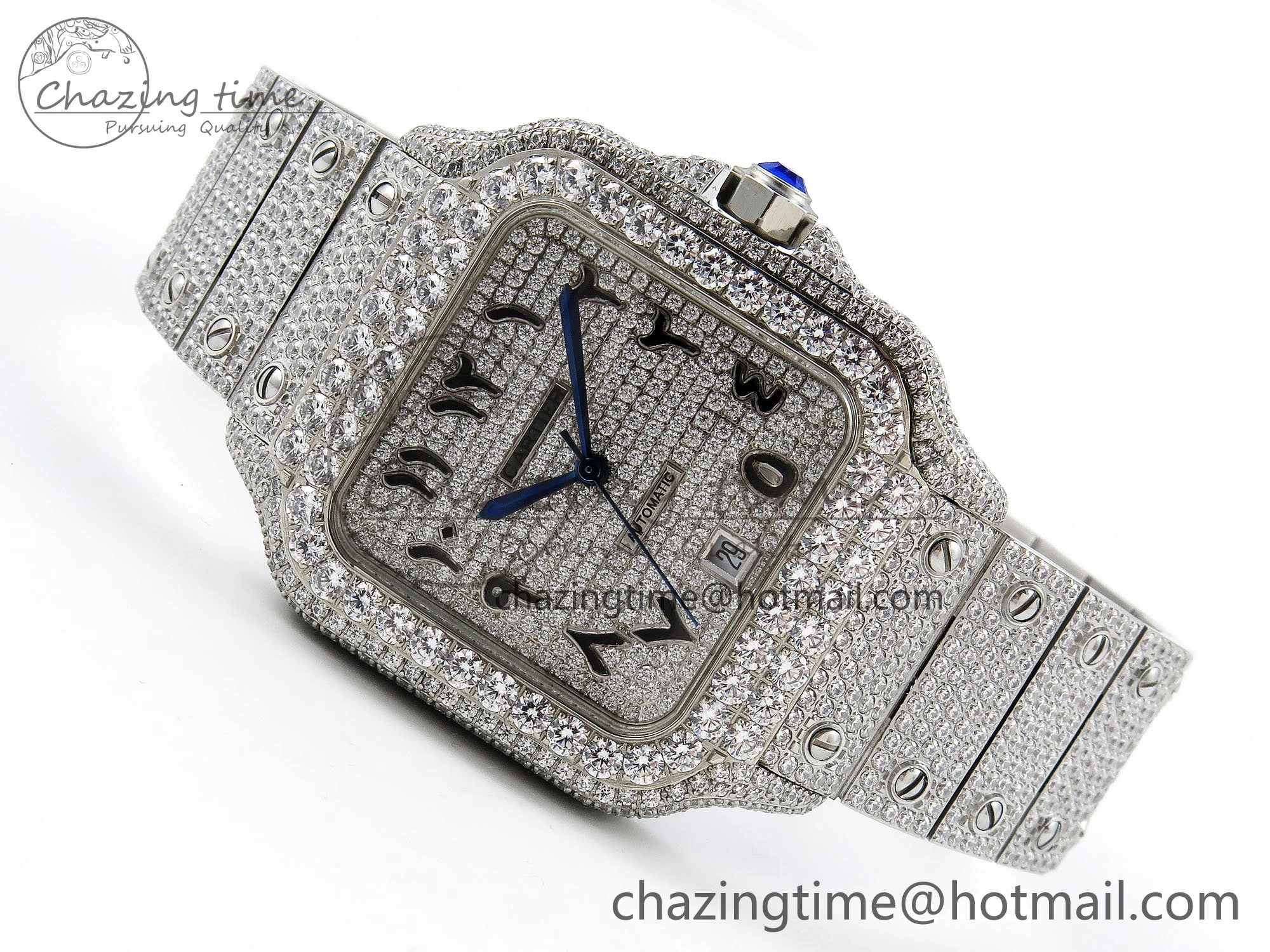 Santos De 40mm TWF 1:1 Best Edition SS Dial 904L SS Case and Bracelet A2824