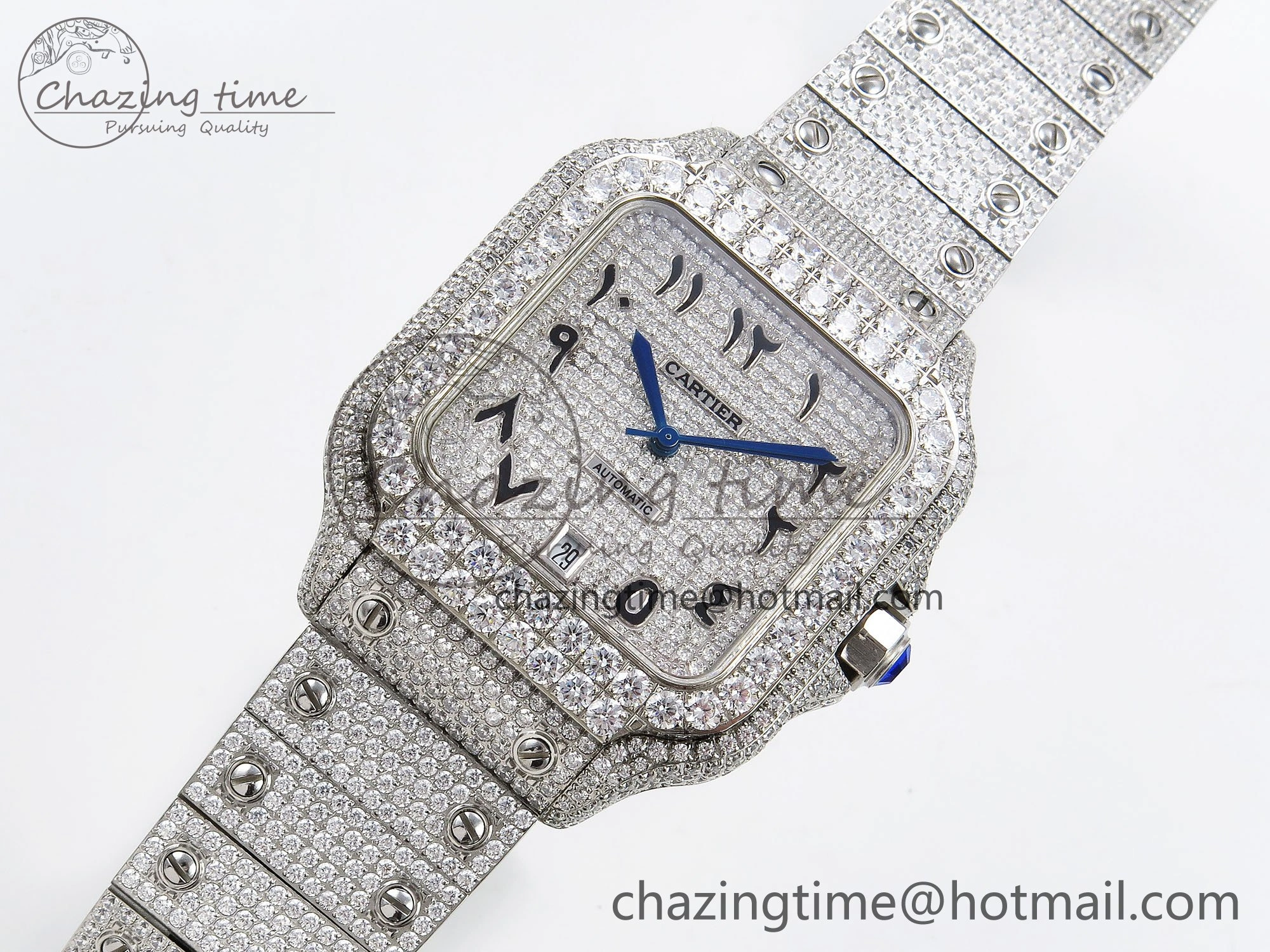Santos De 40mm TWF 1:1 Best Edition SS Dial 904L SS Case and Bracelet A2824