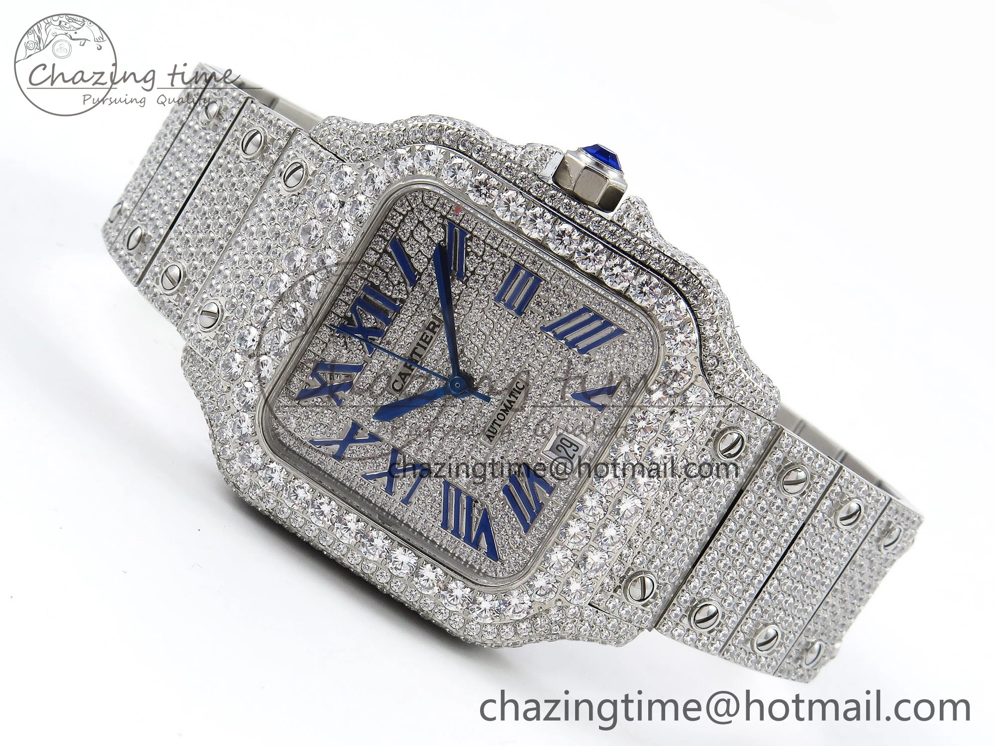 Santos De 40mm TWF 1:1 Best Edition SS Dial 904L SS Case and Bracelet A2824
