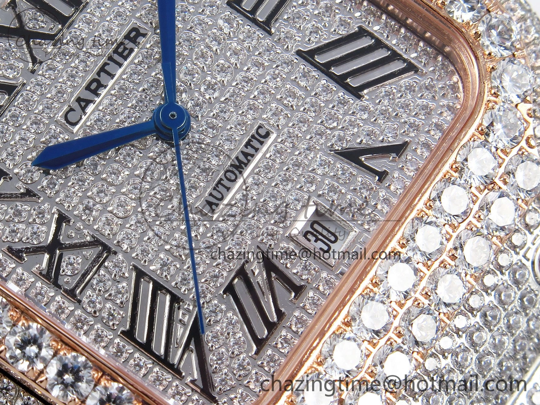 Santos De 40mm TWF 1:1 Best Edition SS Dial 904L SS RG Case and Bracelet A2824