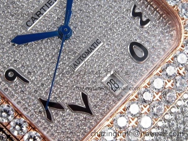 Santos De 40mm TWF 1:1 Best Edition SS Dial 904L SS RG Case and Bracelet A2824