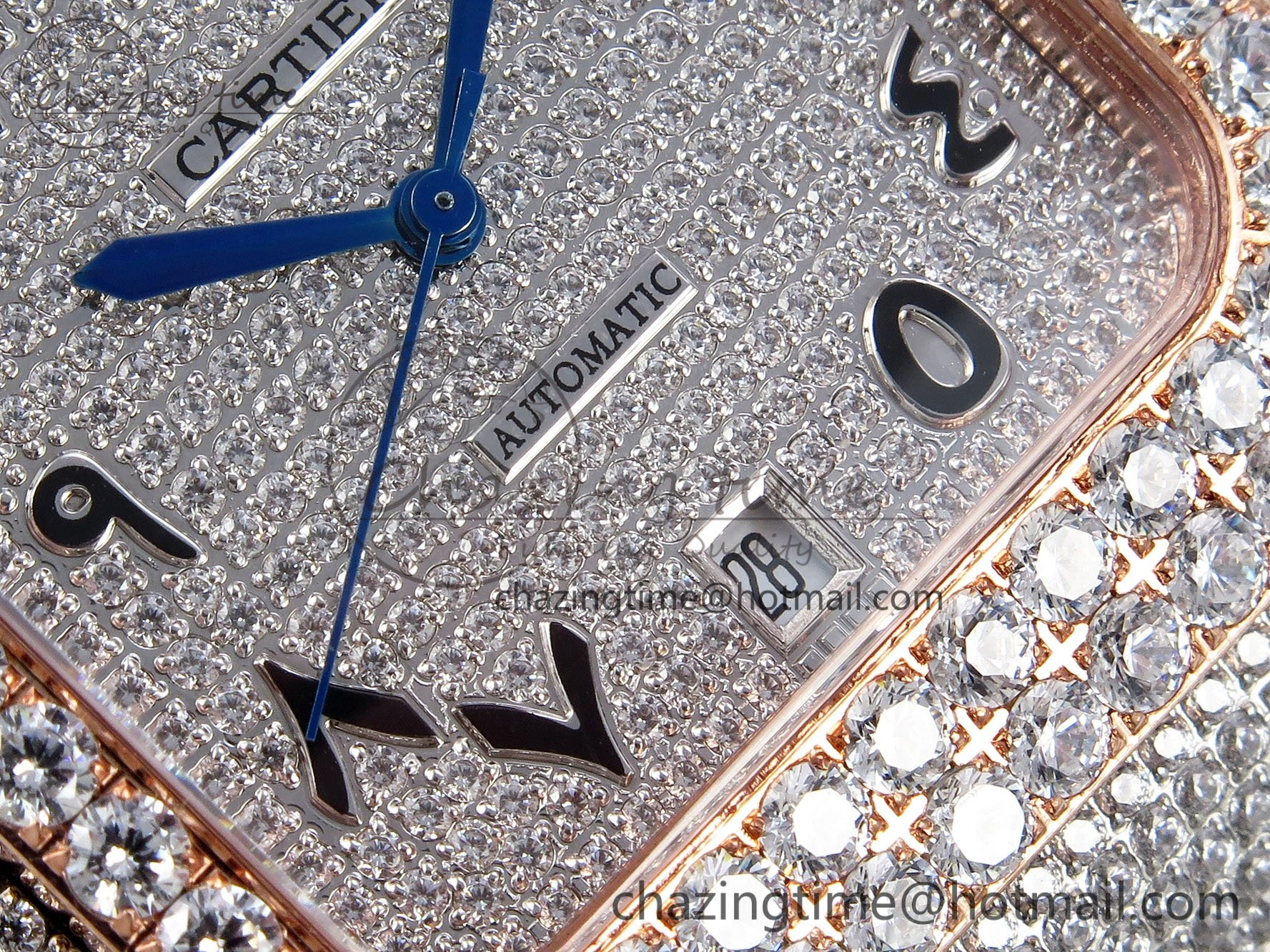 Santos De 40mm TWF 1:1 Best Edition SS Dial 904L SS RG Case and Bracelet A2824