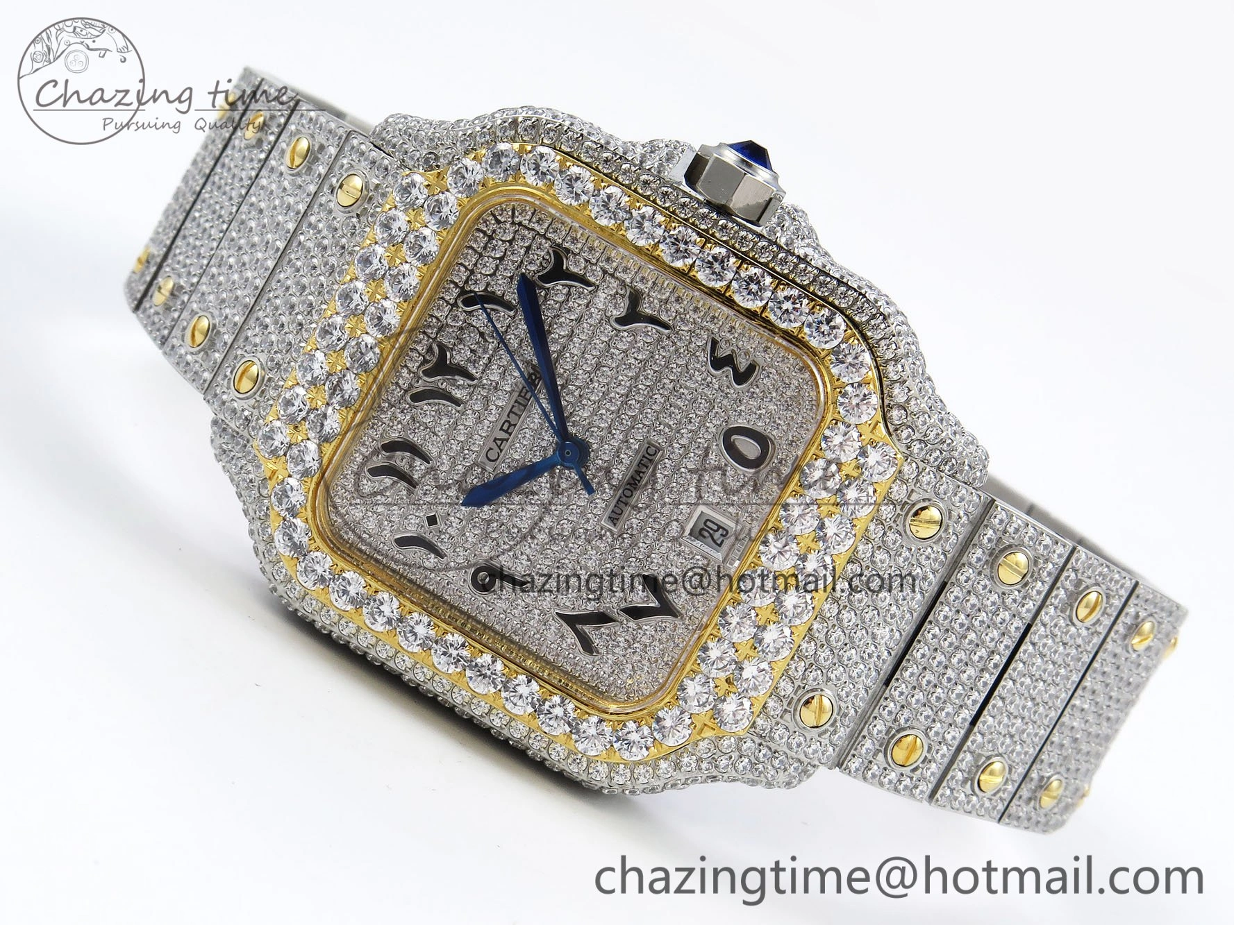 Santos De 40mm TWF 1:1 Best Edition SS Dial 904L SS YG Case and Bracelet A2824