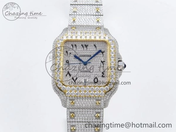 Santos De 40mm TWF 1:1 Best Edition SS Dial 904L SS YG Case and Bracelet A2824
