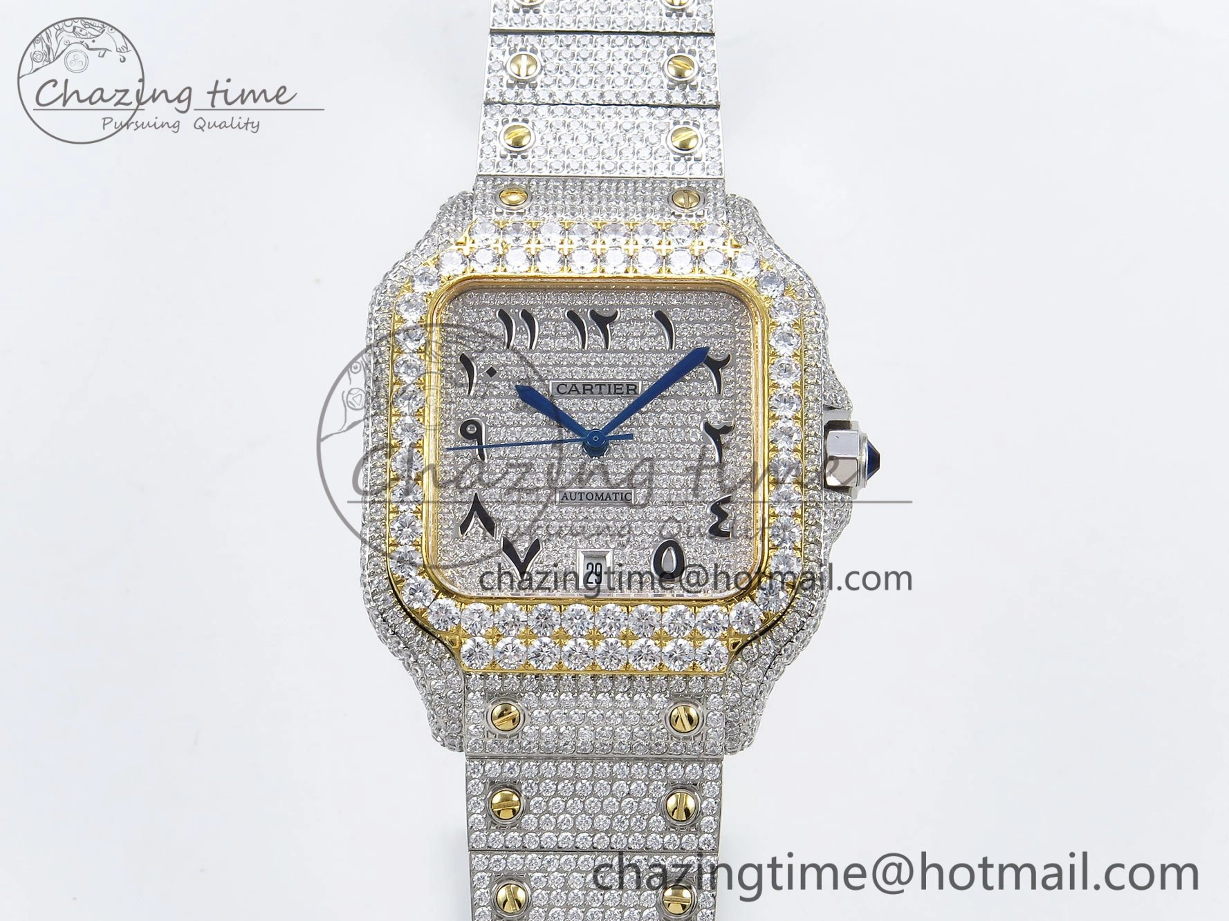 Santos De 40mm TWF 1:1 Best Edition SS Dial 904L SS YG Case and Bracelet A2824