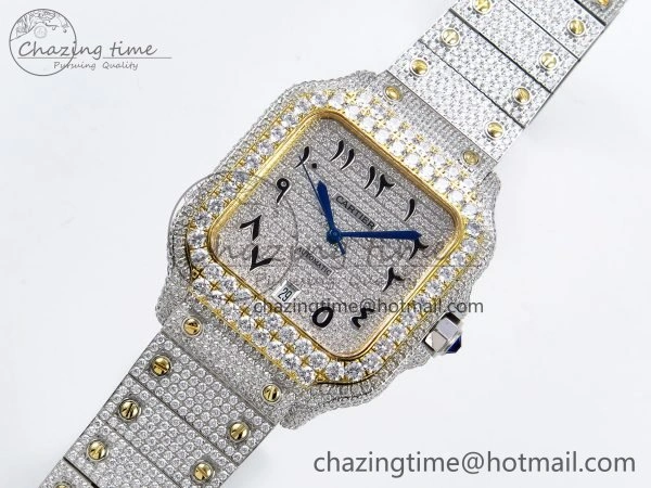 Santos De 40mm TWF 1:1 Best Edition SS Dial 904L SS YG Case and Bracelet A2824