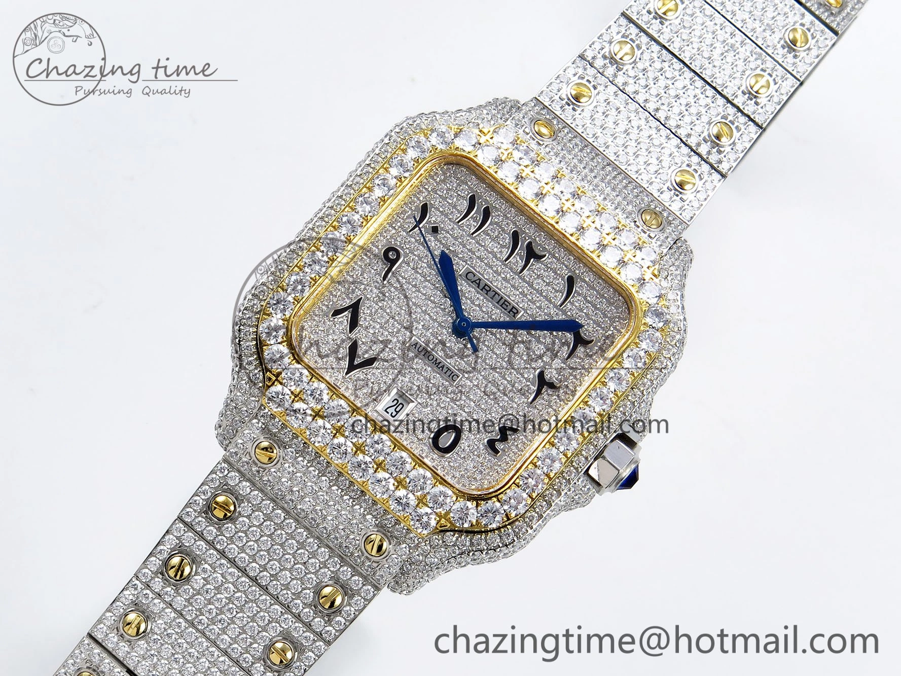 Santos De 40mm TWF 1:1 Best Edition SS Dial 904L SS YG Case and Bracelet A2824