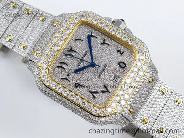 Santos De 40mm TWF 1:1 Best Edition SS Dial 904L SS YG Case and Bracelet A2824