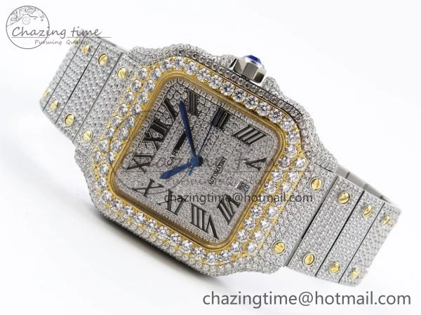 Santos De 40mm TWF 1:1 Best Edition SS Dial 904L SS YG Case and Bracelet A2824