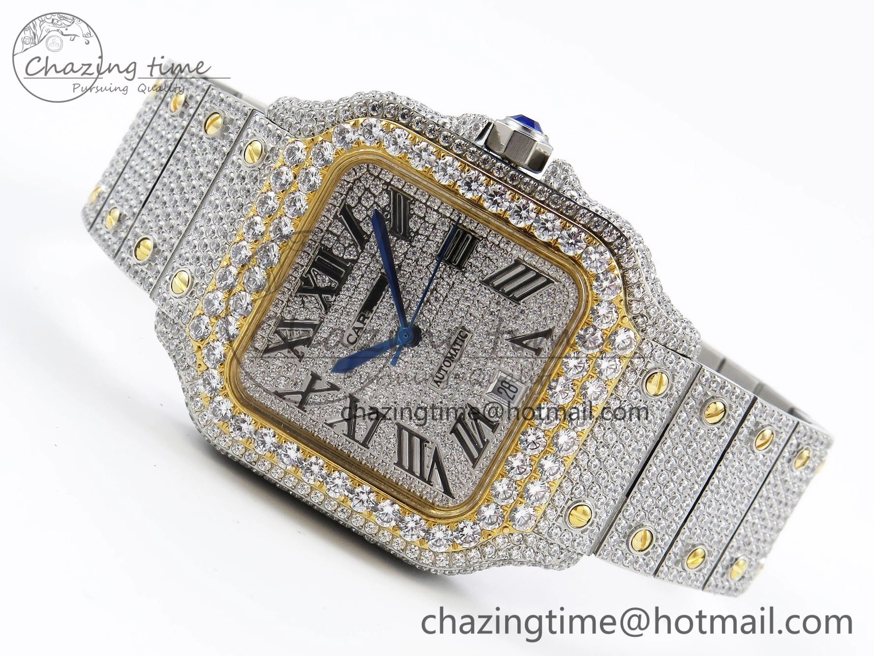 Santos De 40mm TWF 1:1 Best Edition SS Dial 904L SS YG Case and Bracelet A2824