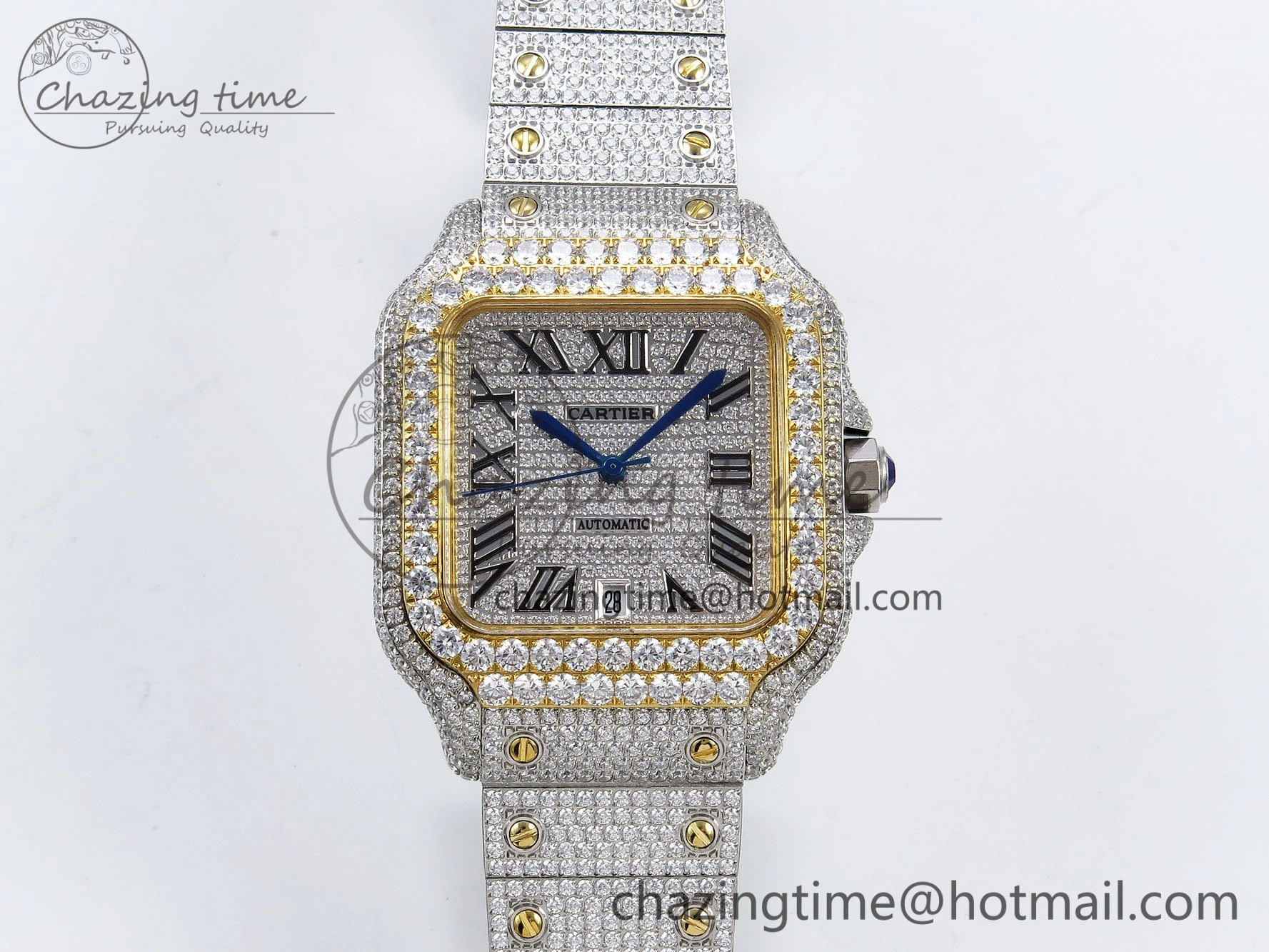 Santos De 40mm TWF 1:1 Best Edition SS Dial 904L SS YG Case and Bracelet A2824