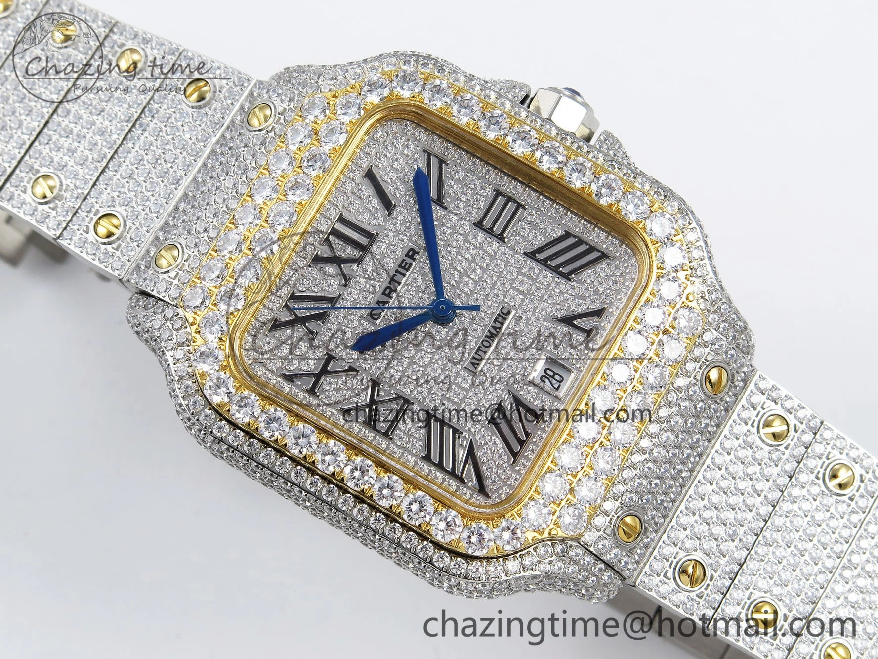 Santos De 40mm TWF 1:1 Best Edition SS Dial 904L SS YG Case and Bracelet A2824