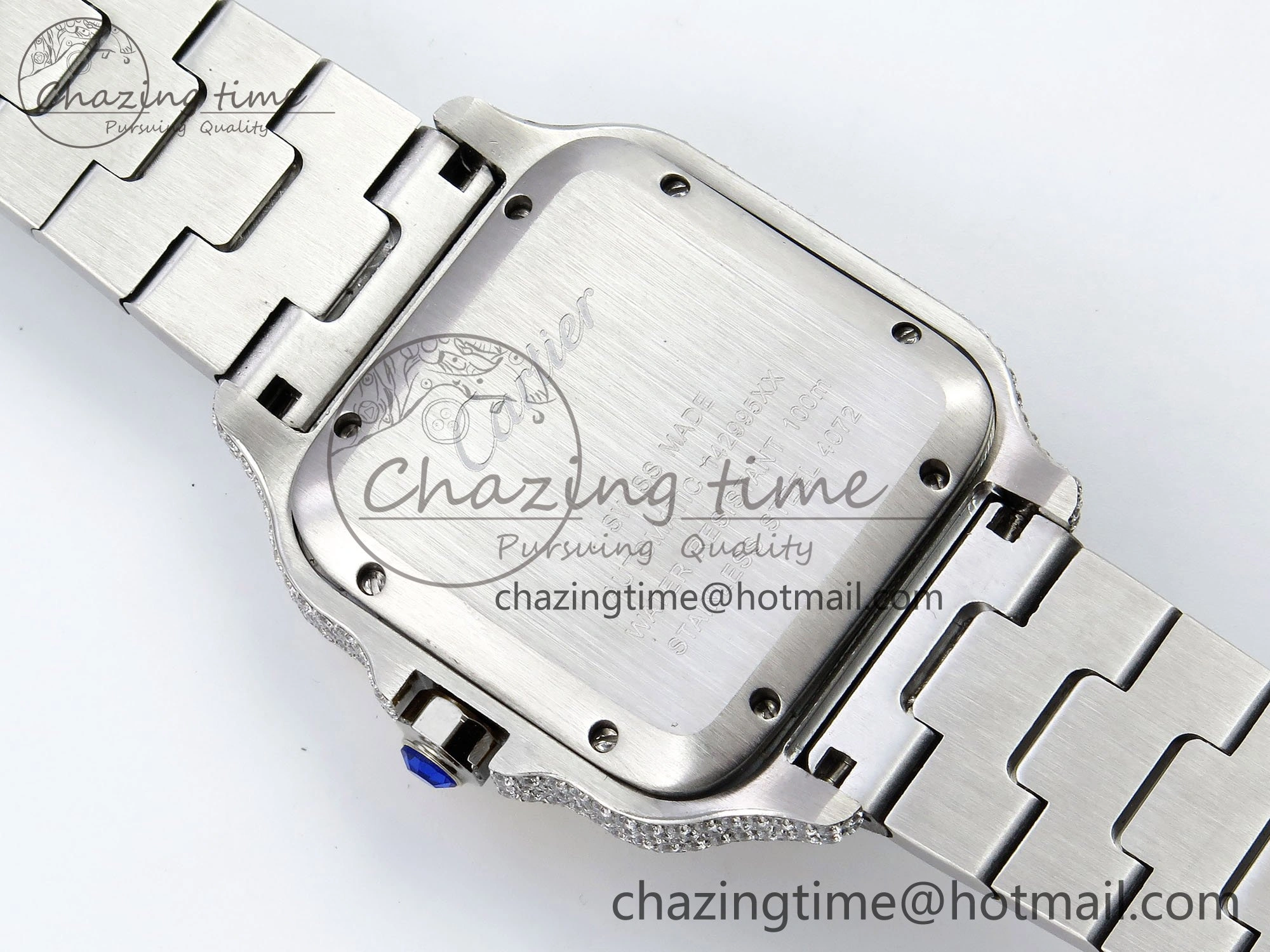 Santos De 40mm TWF 1:1 Best Edition SS Rainbow Dial 904L SS Case and Bracelet A2824