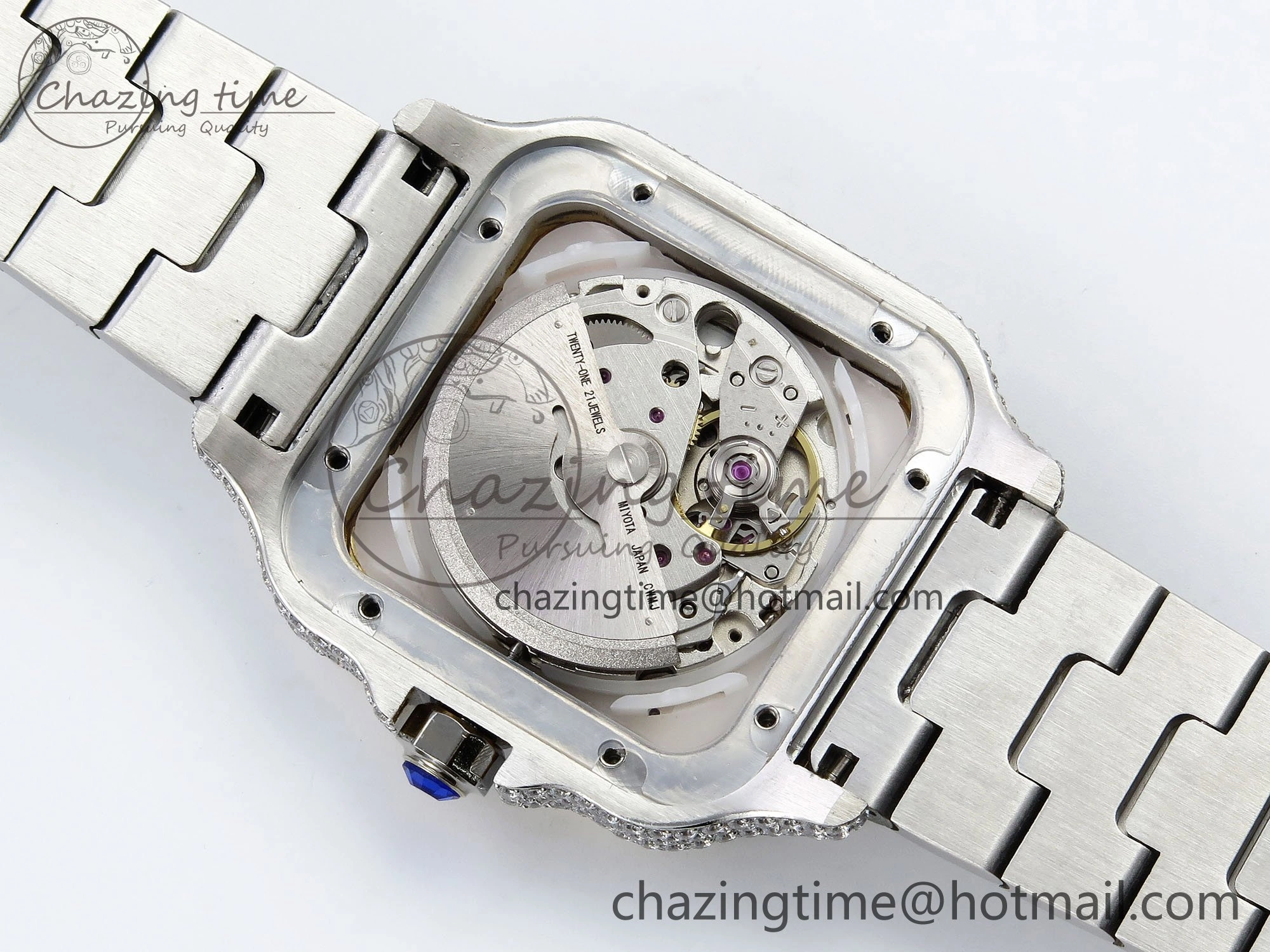 Santos De 40mm TWF 1:1 Best Edition SS Rainbow Dial 904L SS Case and Bracelet A2824