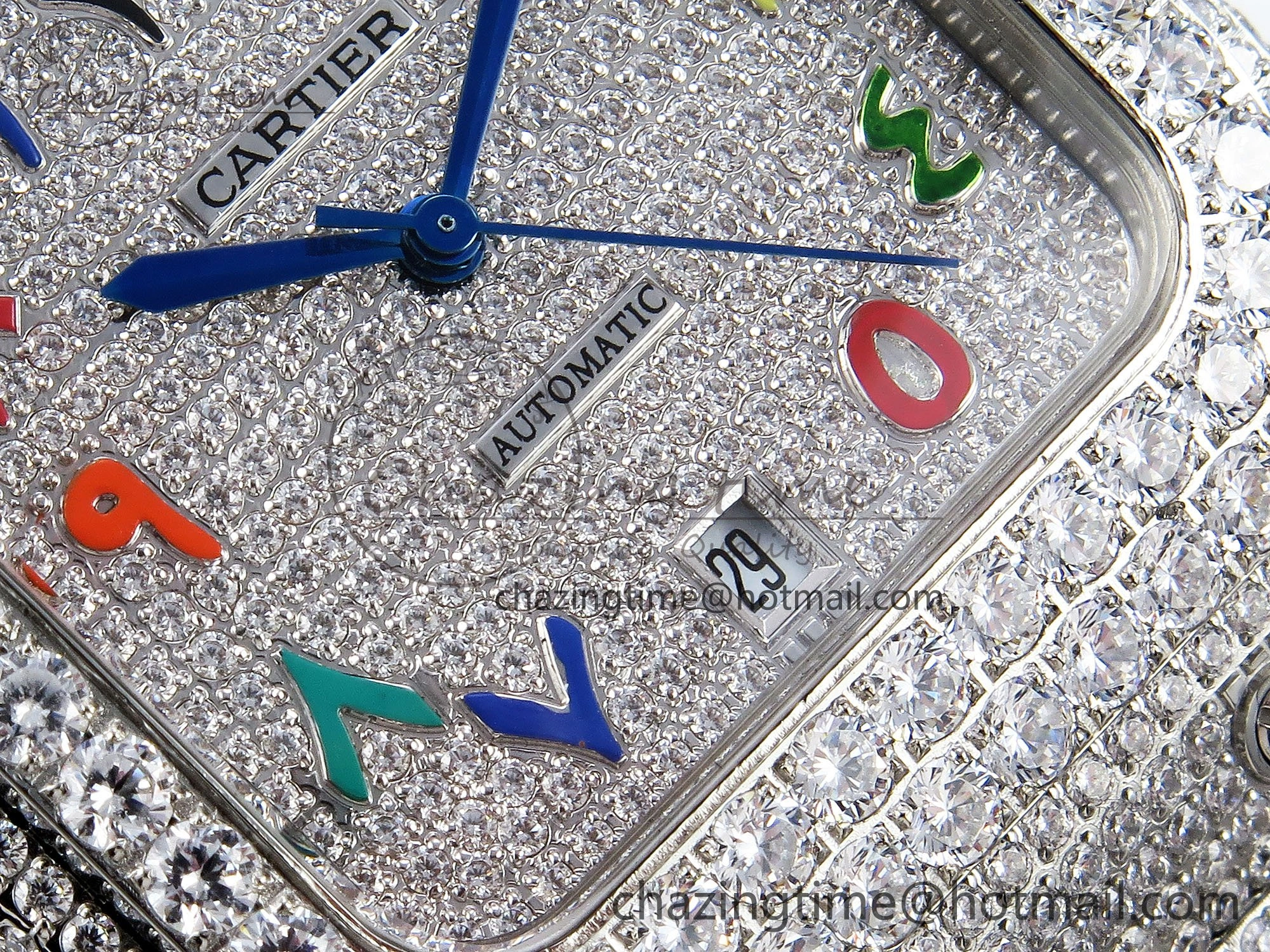 Santos De 40mm TWF 1:1 Best Edition SS Rainbow Dial 904L SS Case and Bracelet A2824