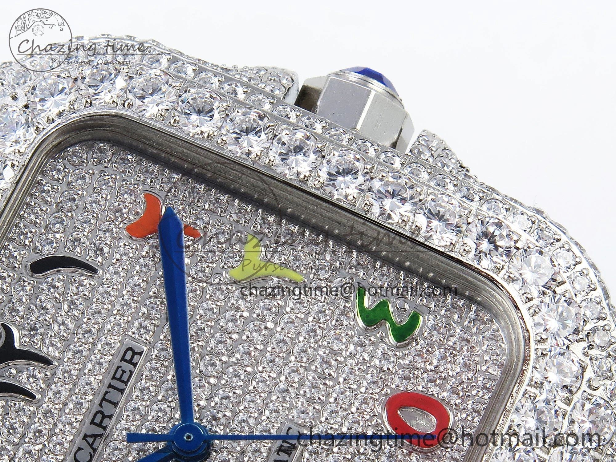 Santos De 40mm TWF 1:1 Best Edition SS Rainbow Dial 904L SS Case and Bracelet A2824