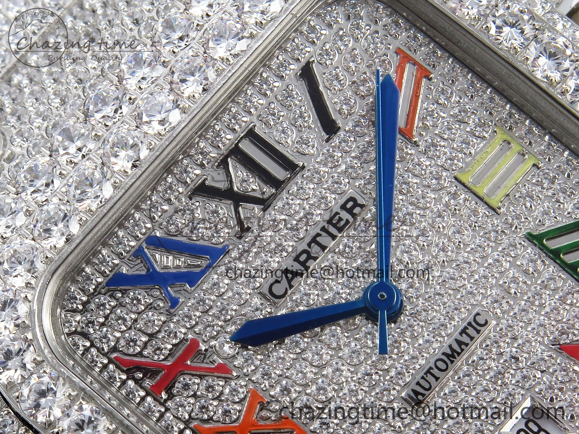 Santos De 40mm TWF 1:1 Best Edition SS Rainbow Dial 904L SS Case and Bracelet A2824