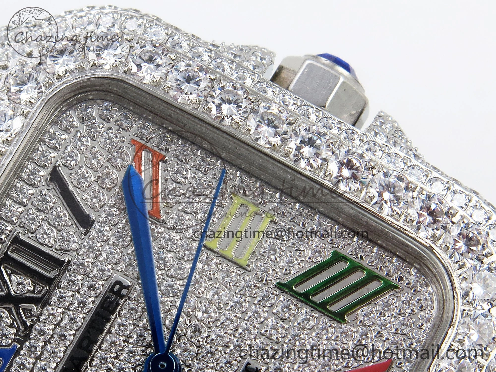 Santos De 40mm TWF 1:1 Best Edition SS Rainbow Dial 904L SS Case and Bracelet A2824