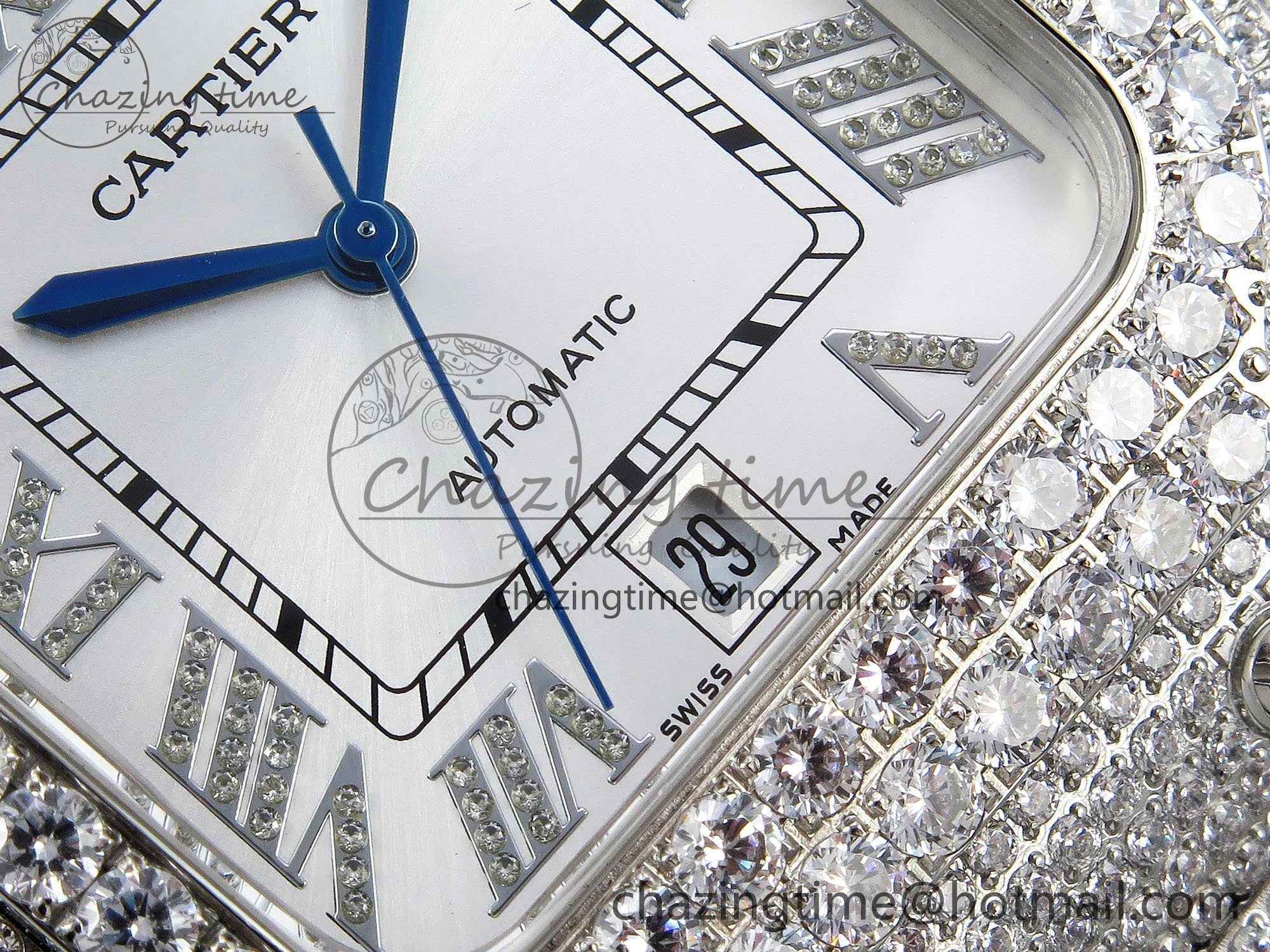 Santos De 40mm TWF 1:1 Best Edition White Dial 904L SS Case and Bracelet A2824