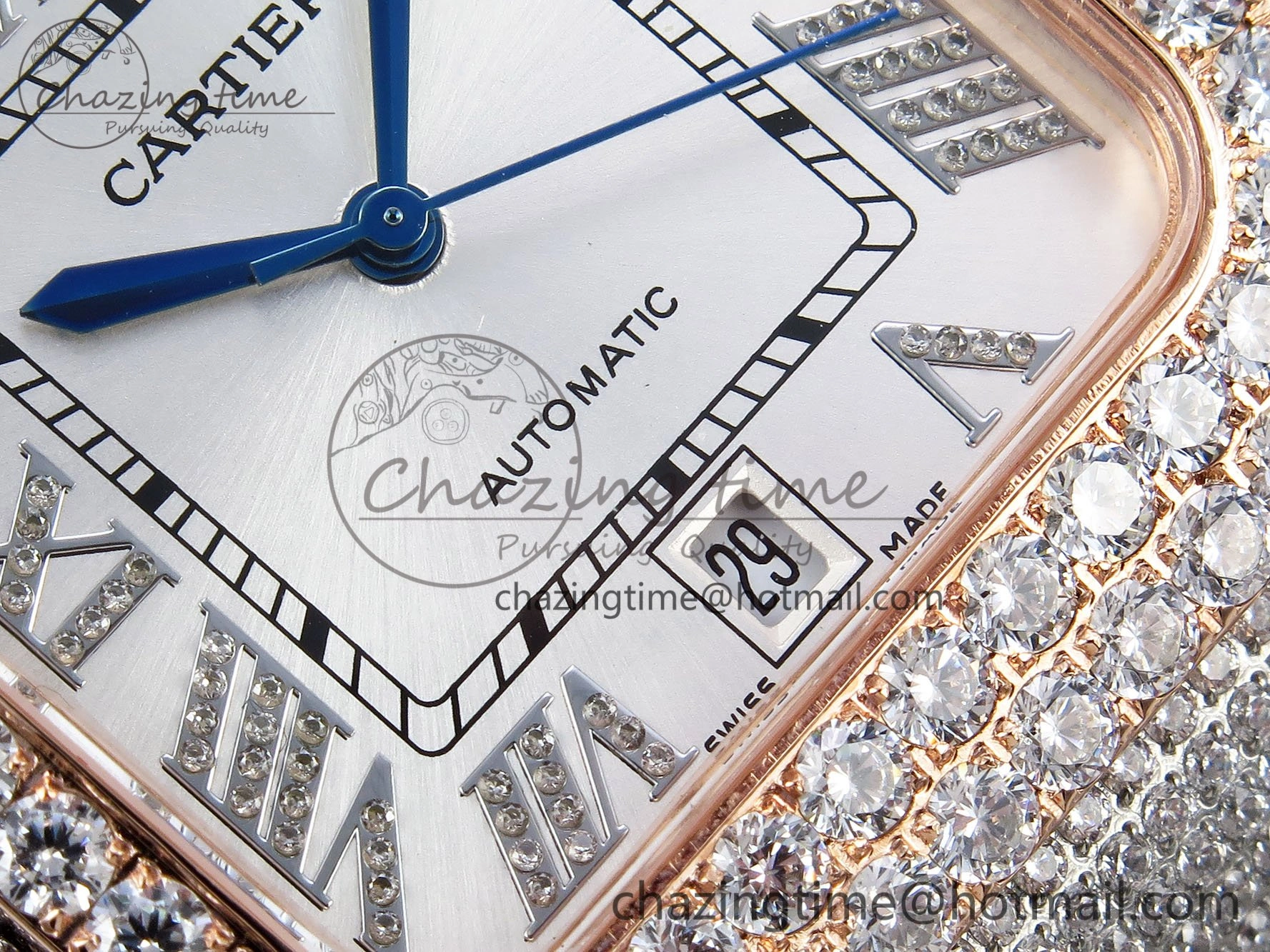 Santos De 40mm TWF 1:1 Best Edition White Dial 904L SS RG Case and Bracelet A2824