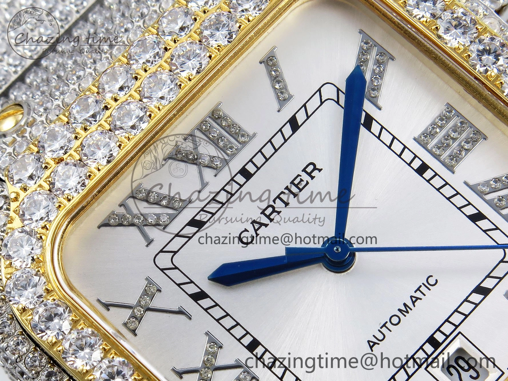 Santos De 40mm TWF 1:1 Best Edition White Dial 904L SS YG Case and Bracelet A2824
