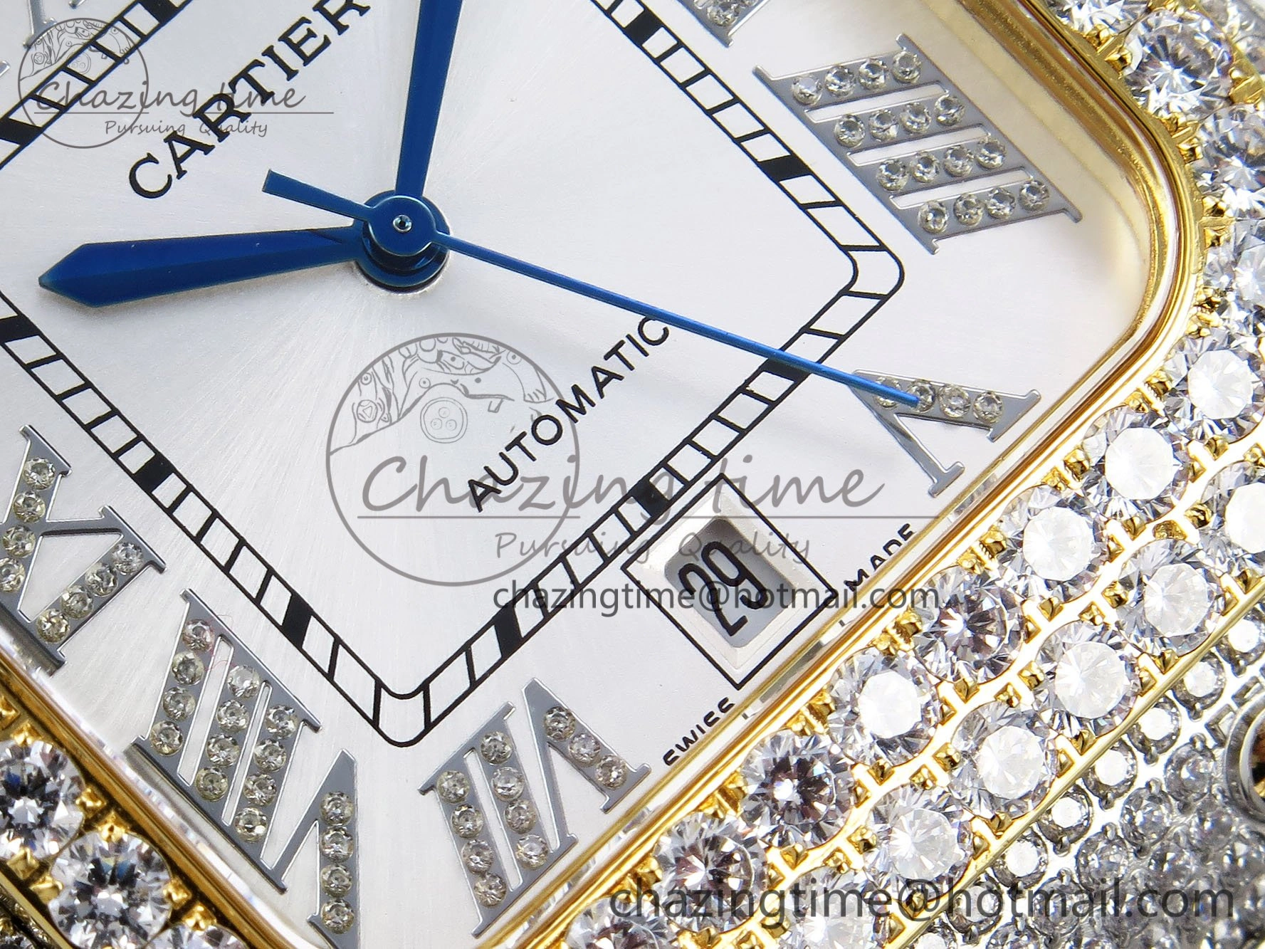 Santos De 40mm TWF 1:1 Best Edition White Dial 904L SS YG Case and Bracelet A2824