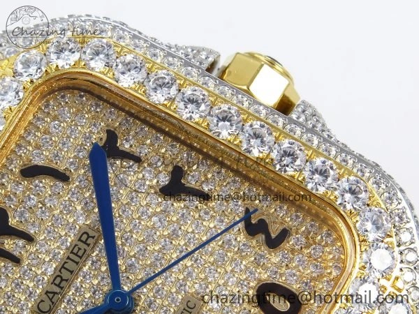 Santos De 40mm TWF 1:1 Best Edition YG Dial 904L SS YG Case and Bracelet A2824