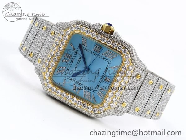 Santos De 40mm TWF 1:1 Best Edition YG Dial 904L SS YG Case and Bracelet A2824