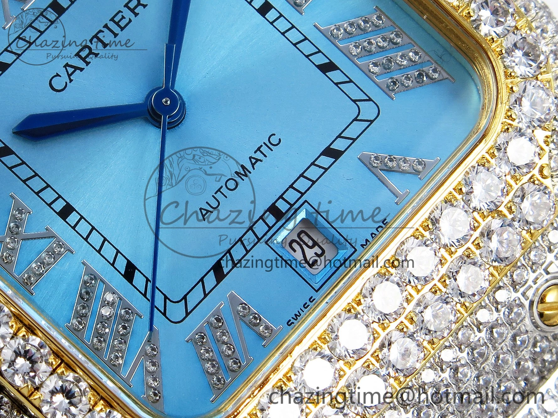 Santos De 40mm TWF 1:1 Best Edition YG Dial 904L SS YG Case and Bracelet A2824