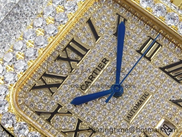 Santos De 40mm TWF 1:1 Best Edition YG Dial 904L SS YG Case and Bracelet A2824
