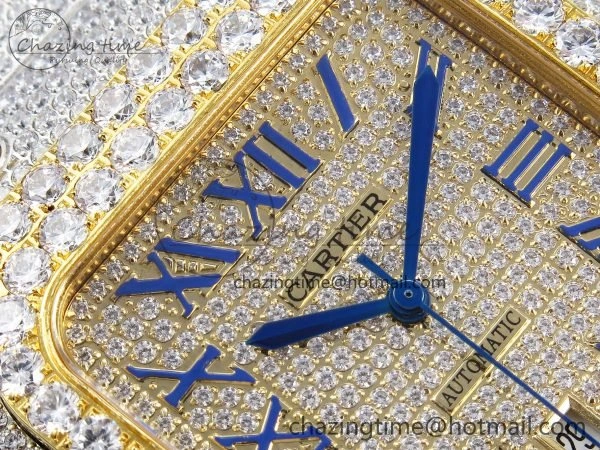 Santos De 40mm TWF 1:1 Best Edition YG Dial 904L SS YG Case and Bracelet A2824
