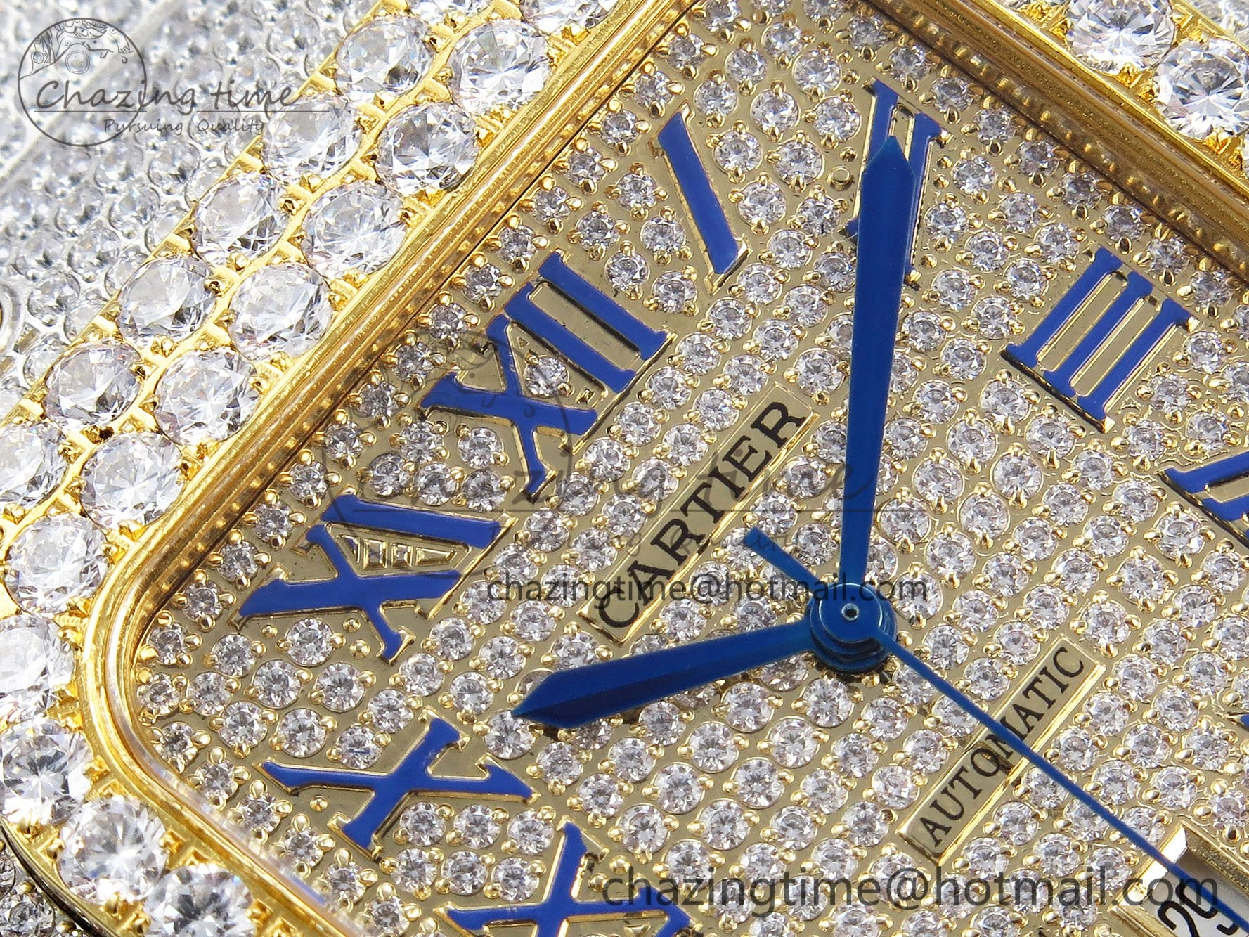 Santos De 40mm TWF 1:1 Best Edition YG Dial 904L SS YG Case and Bracelet A2824