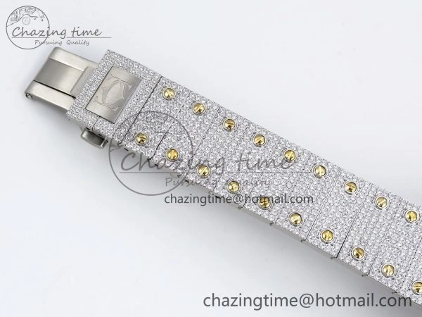 Santos De 40mm TWF 1:1 Best Edition YG Rainbow Dial 904L SS YG Case and Bracelet A2824