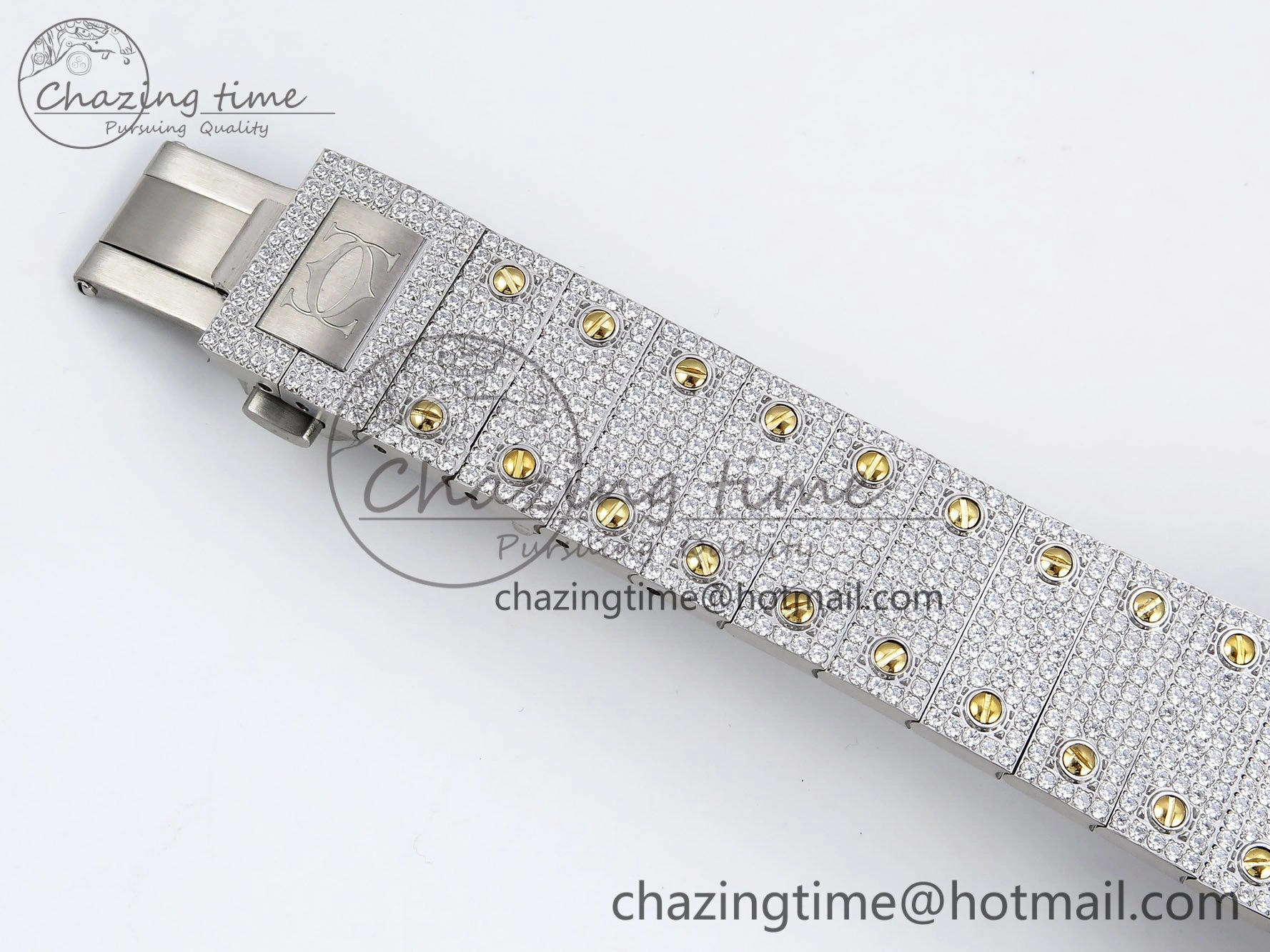 Santos De 40mm TWF 1:1 Best Edition YG Rainbow Dial 904L SS YG Case and Bracelet A2824